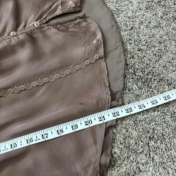 By Anthropologie Short Sleeve Silky Peasant Top M Coquette Prairie Cottage-core - Picture 11 of 13